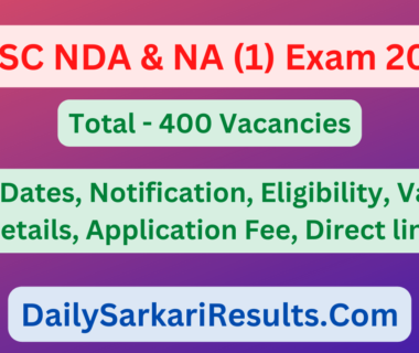 UPSC NDA Exam 2024 Notification - Daily Sarkari Results