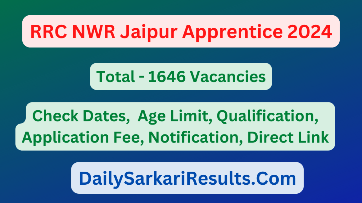 RRC NWR Jaipur Apprentice 2024