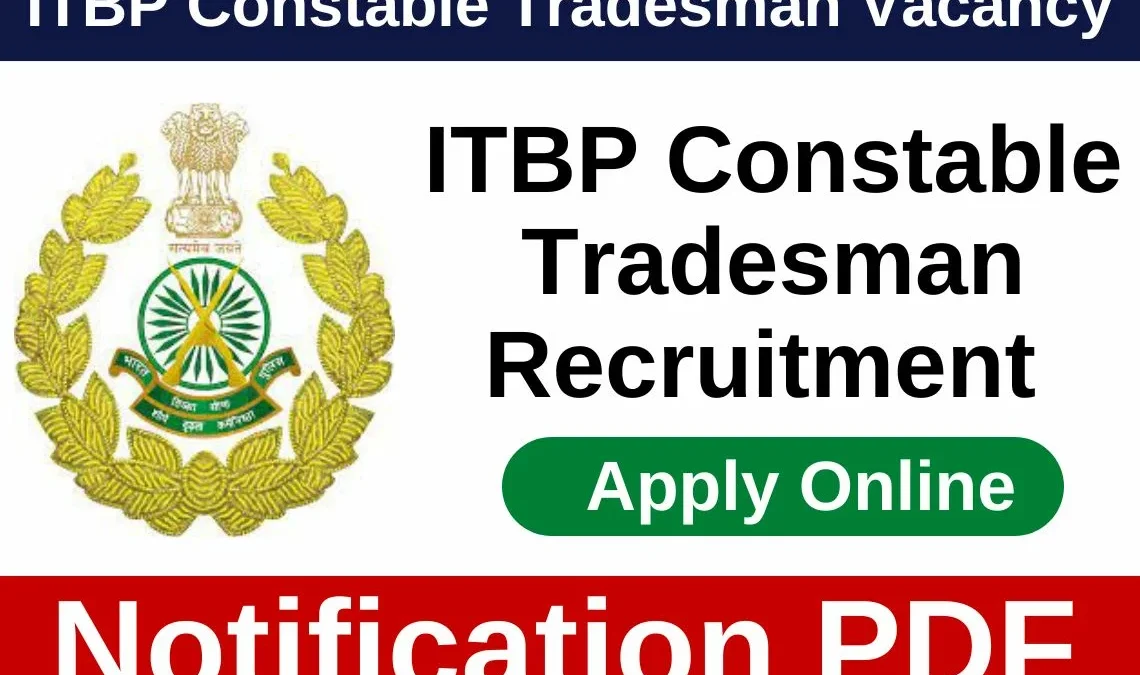 itbp constable tradesman recruitment 2024