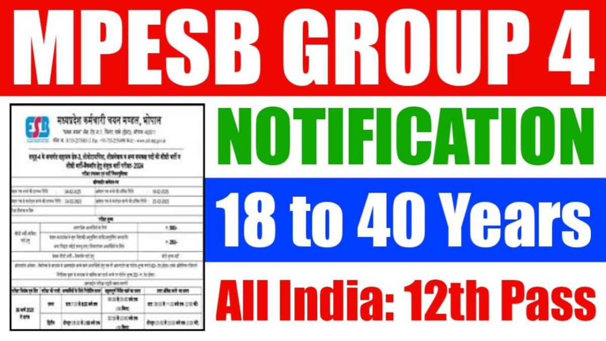 MPESB Group 4 Steno Typist Recruitment 2025