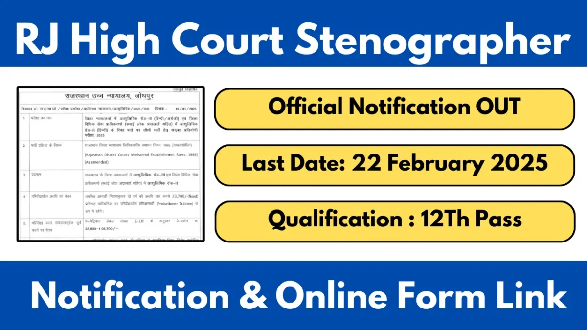 Rajasthan-High-Court-Stenographer-Vacnacy-2025