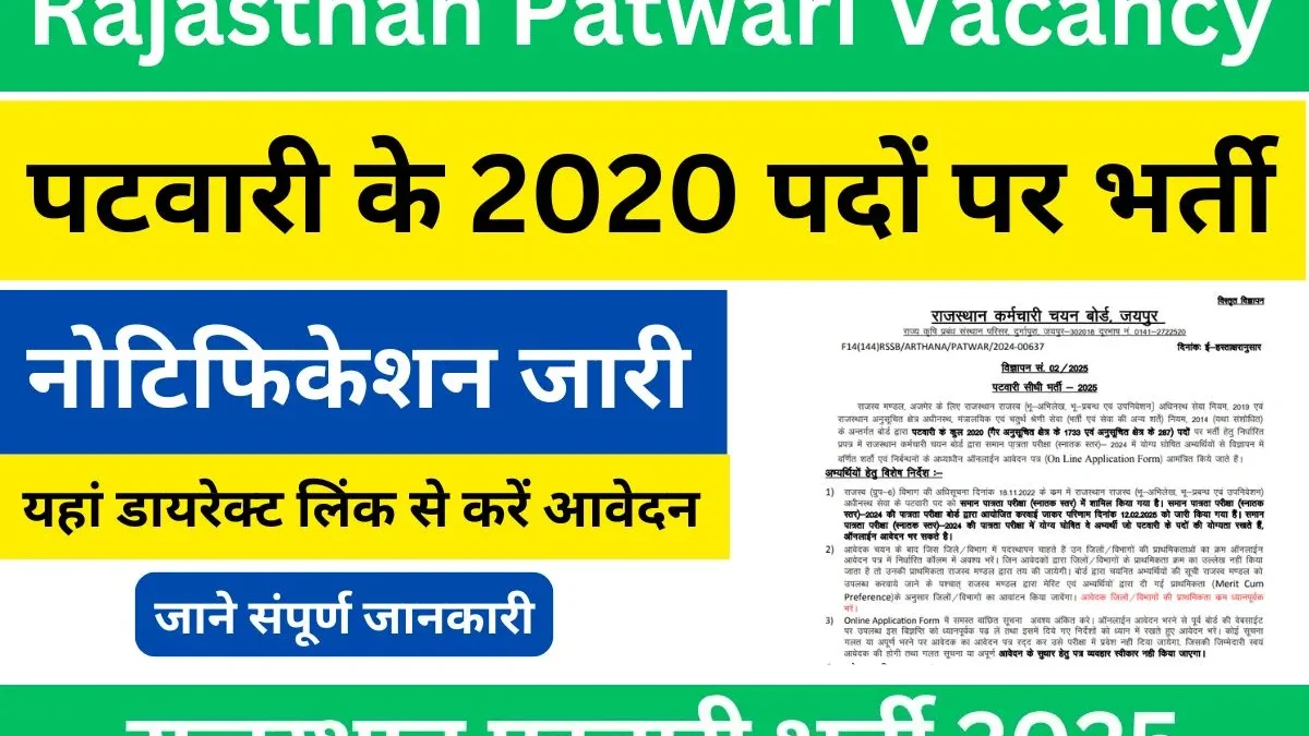 Rajasthan-Patwari-Vacancy-2025-daily-sarkari-result